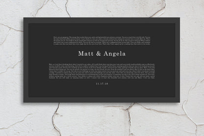 Gift for Husband, Anniversary, Christmas, Gift for Wife, Paper, First Wedding Anniversary Gifts, Wedding Vows Printed, Framed Vows, Gift