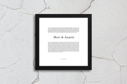 First Anniversary Gift, wedding vow, art, gift, Printed vows, His and Her, print, Anniversary, for him, for her, for wife, Christmas