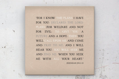 Jeremiah 29 11, I know the plans, scripture, customize, Scriptures on canvas, Framed, wall, gift, gifts, decor, Christmas, bible verse, art