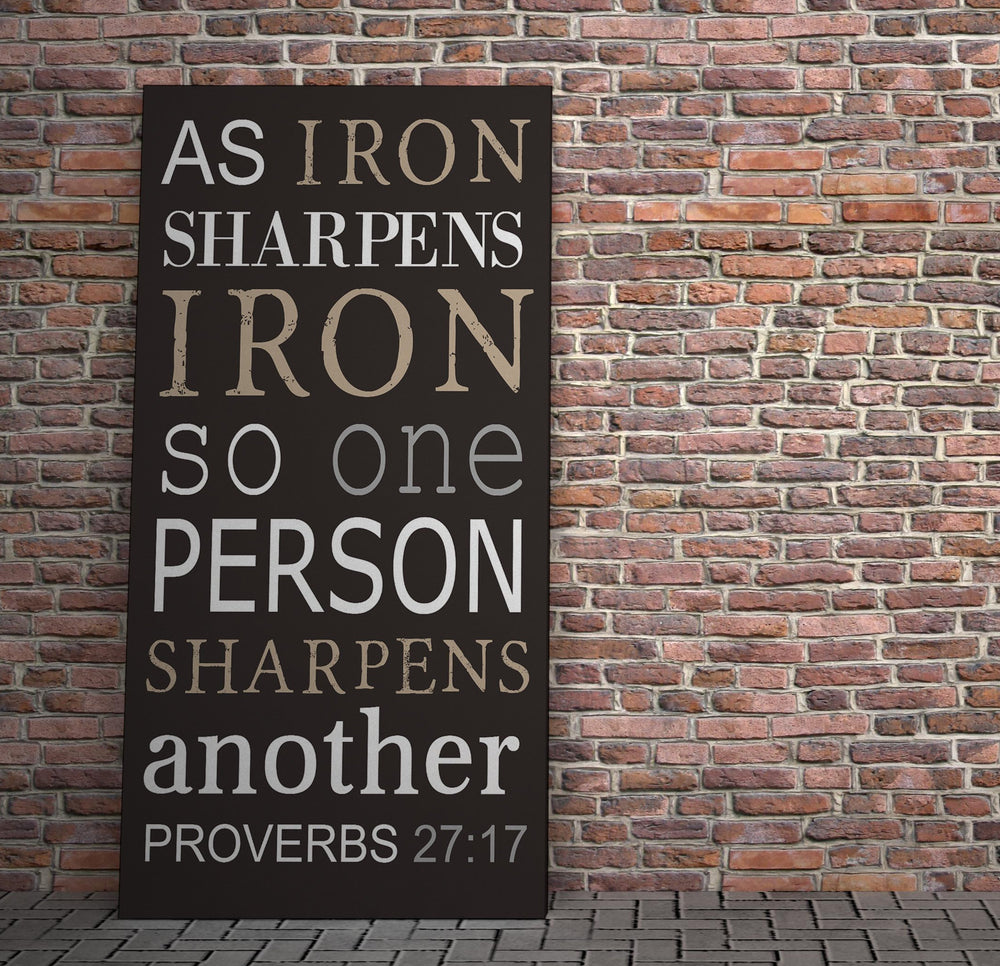 
                  
                    Iron Sharpens Iron, Canvas Sign, Proverbs 27:17 Canvas, Religious Decor, Gift, Pastor, Christan Wall Art, Men's Christian Art, for Friend
                  
                