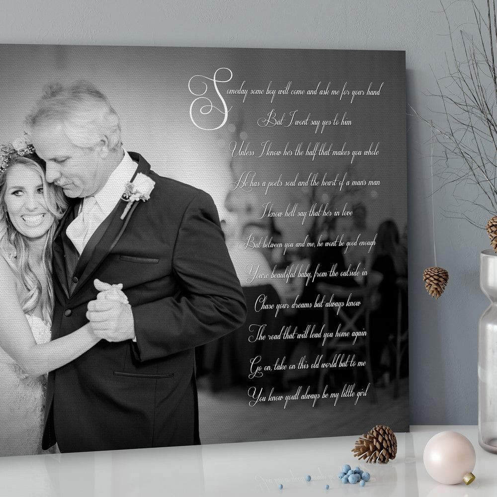 Personalized, For Dad from daughter, Christmas, Sentimental gifts, Meaningful, Father daughter Dance, Canvas, photo, Long distance, gift