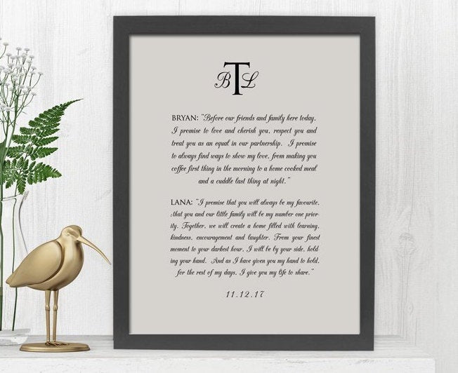 Monogrammed Wedding Vow Art – Honeycomb Proverbs