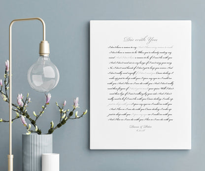 First Dance Custom Canvas, Personal Quote, modern, FairyTale Wedding Gift, anniversary gift, Romantic Bedroom decor, Sister Wedding Gift