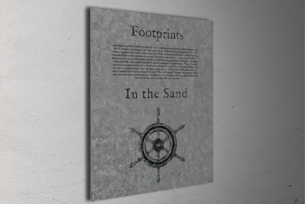 
                  
                    Footprints in the Sand, Galvanized Metal Sign, Footprints Poem, for Him, Christian Decor, Religious Art for Beach house, Gift, Christian Men
                  
                