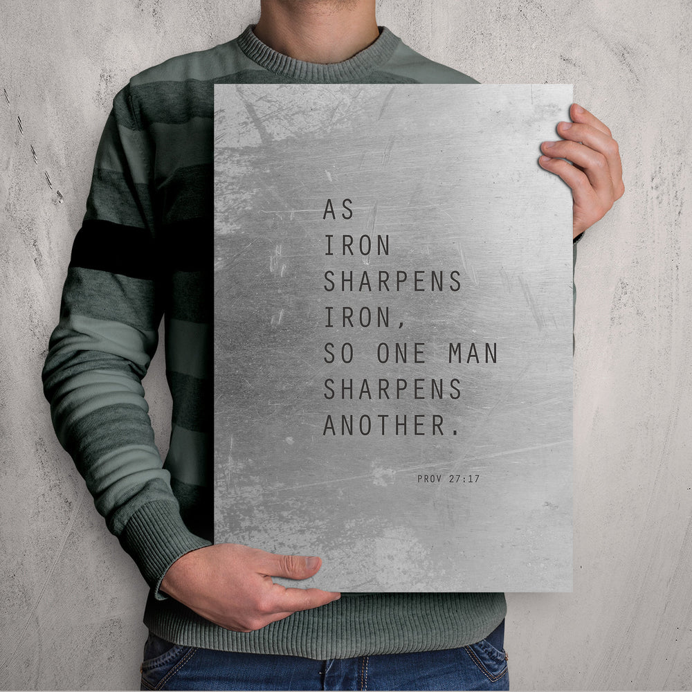 
                  
                    Proverbs 27:17 Metal Print, As Iron Sharpens Iron, Scripture Decor, Bible Verse Art, Christian Wall Decor, Modern, Unique Gift for Men,
                  
                