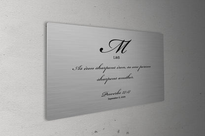 Iron Sharpens Iron monogrammed couple's sign, 6th anniversary