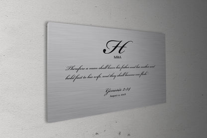 Genesis 2:24, close-up detail, 10th anniversary tin