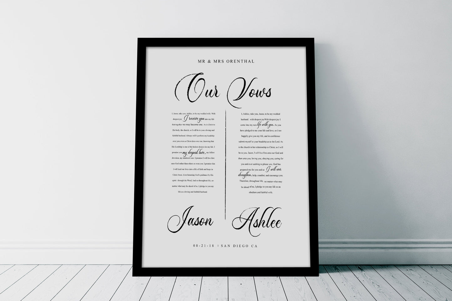 
                  
                    Framed Paper Anniversary Gift with Vows
                  
                