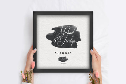 Personalized framed paper 1st anniversary gift