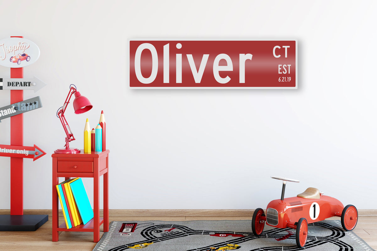Aubree Sign Child Name Sign Custom Metal Street Sign β Honeycomb Proverbs