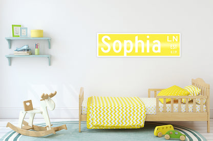 Personalized child name metal street sign, view 4