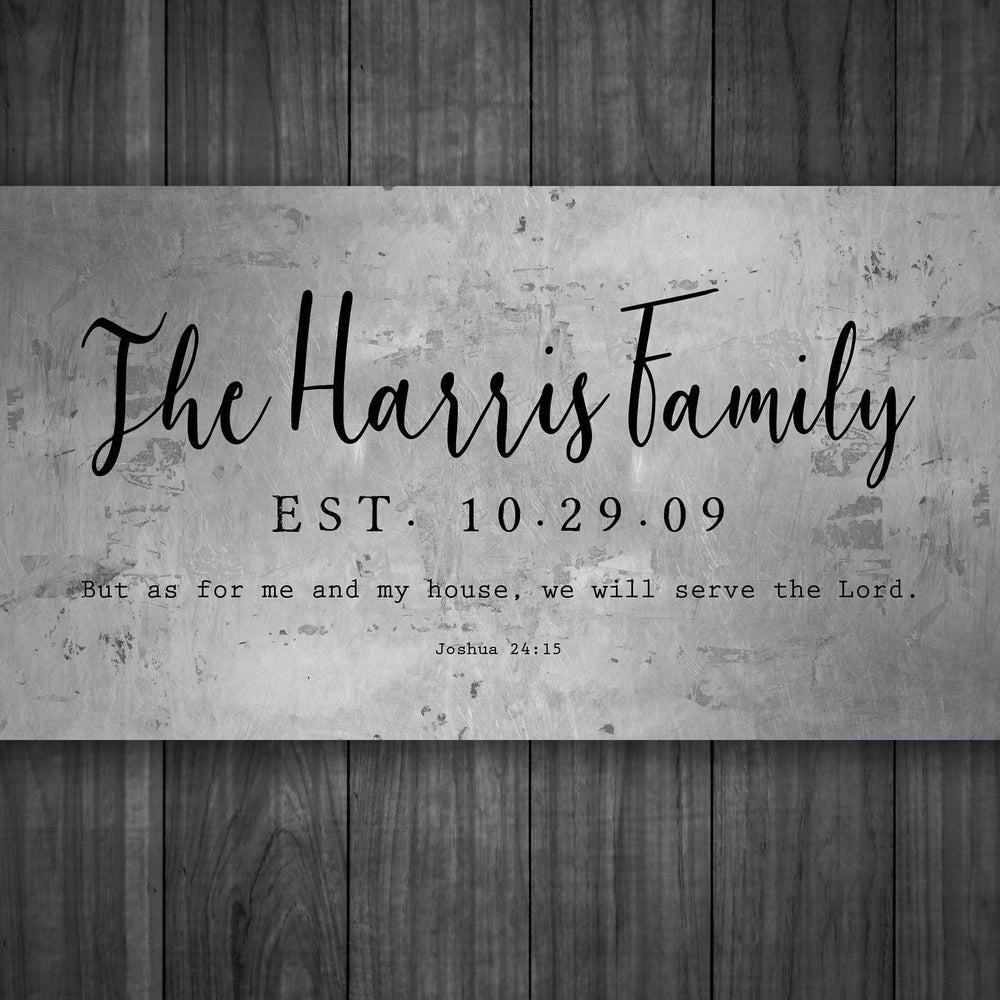 
                  
                    Rustic Family Name Sign with Joshua 24:15
                  
                