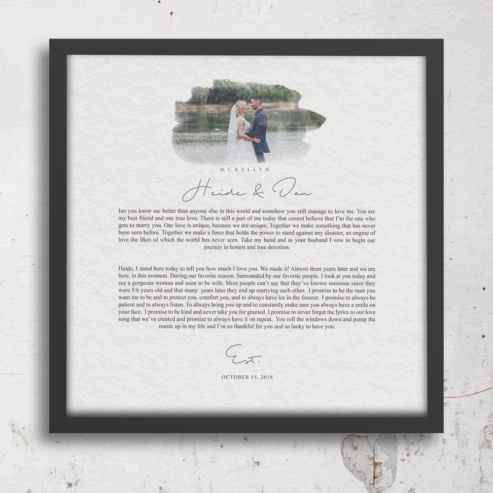 
                  
                    Personalized Wedding Vow Framed Photo Gift
                  
                
