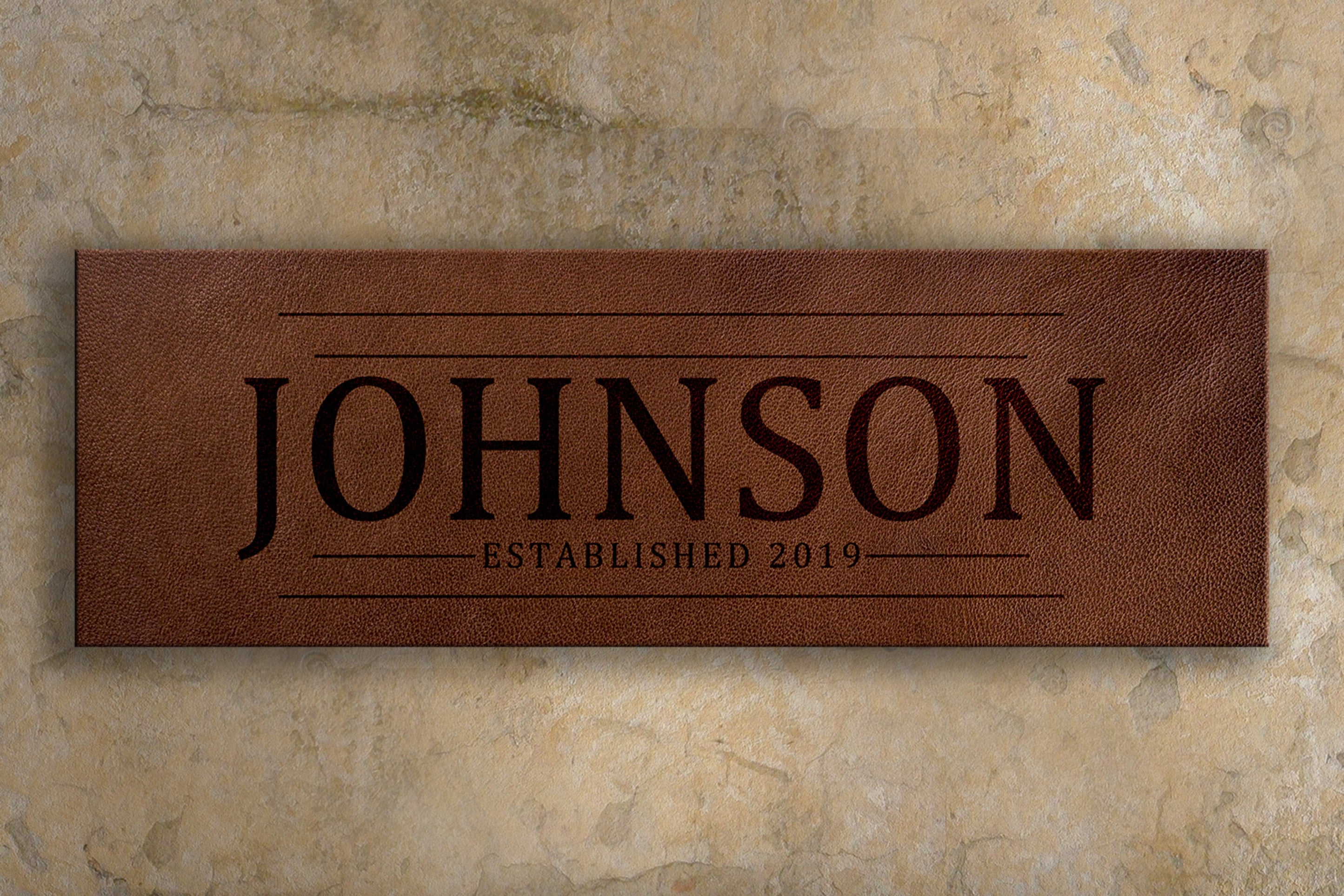 Leather Large Frame Sign Custom Faux Leather Name Sign – Honeycomb Proverbs
