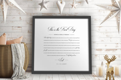 Framed song lyrics on paper, 1st anniversary gift, view 7