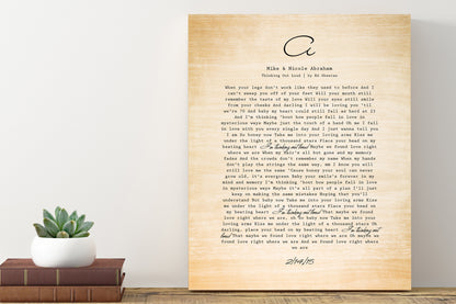 Monogrammed wedding song on wood, 5th anniversary gift, view 4