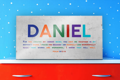 Child name sign with Psalm 139:13