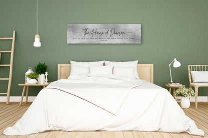Joshua 24:15 personalized family name sign