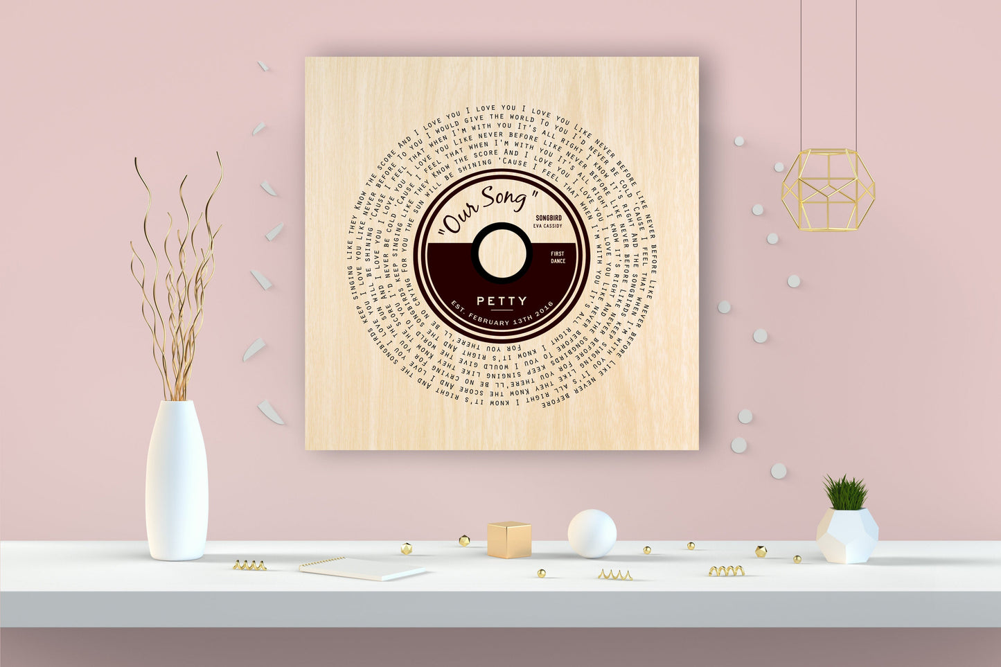 
                  
                    Song Lyric Record on Wood
                  
                