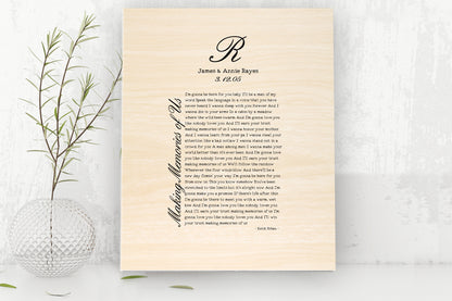 Personalized wedding song on wood, view 4