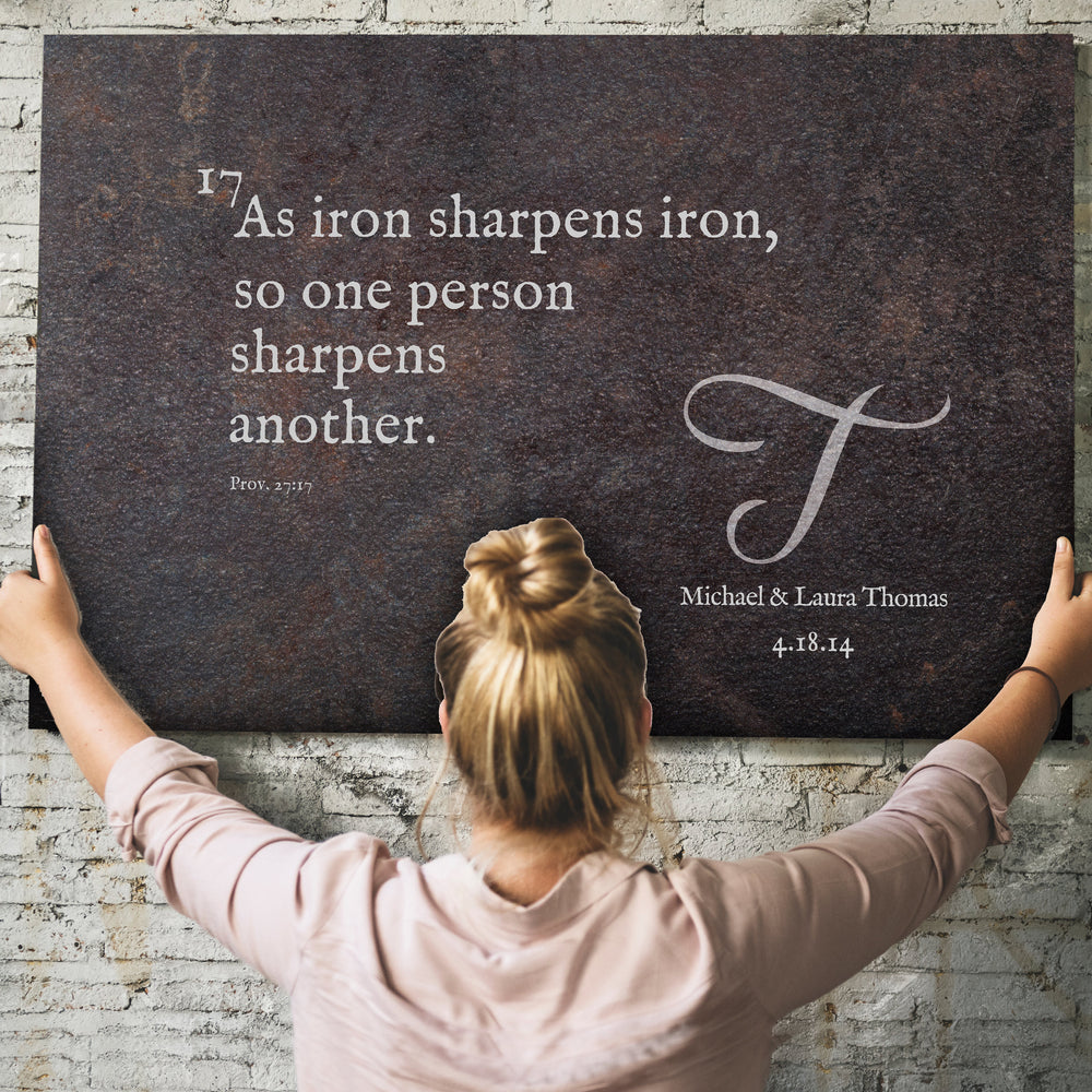 
                  
                    Proverbs 27:17 Personalized Iron Anniversary Scripture
                  
                