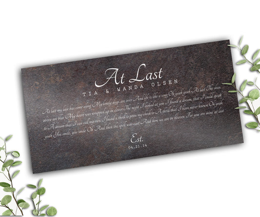 Established Sign, Iron Anniversary, Custom Personalized Iron Gift, Wedding Song Gift, 6 Year Wedding Anniversary Gift for Couple, Metal Sign