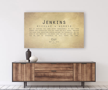 Blended family name sign on cotton canvas, view 6