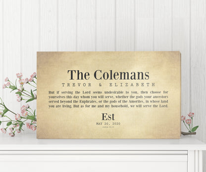 Blended family name sign on cotton canvas, view 3