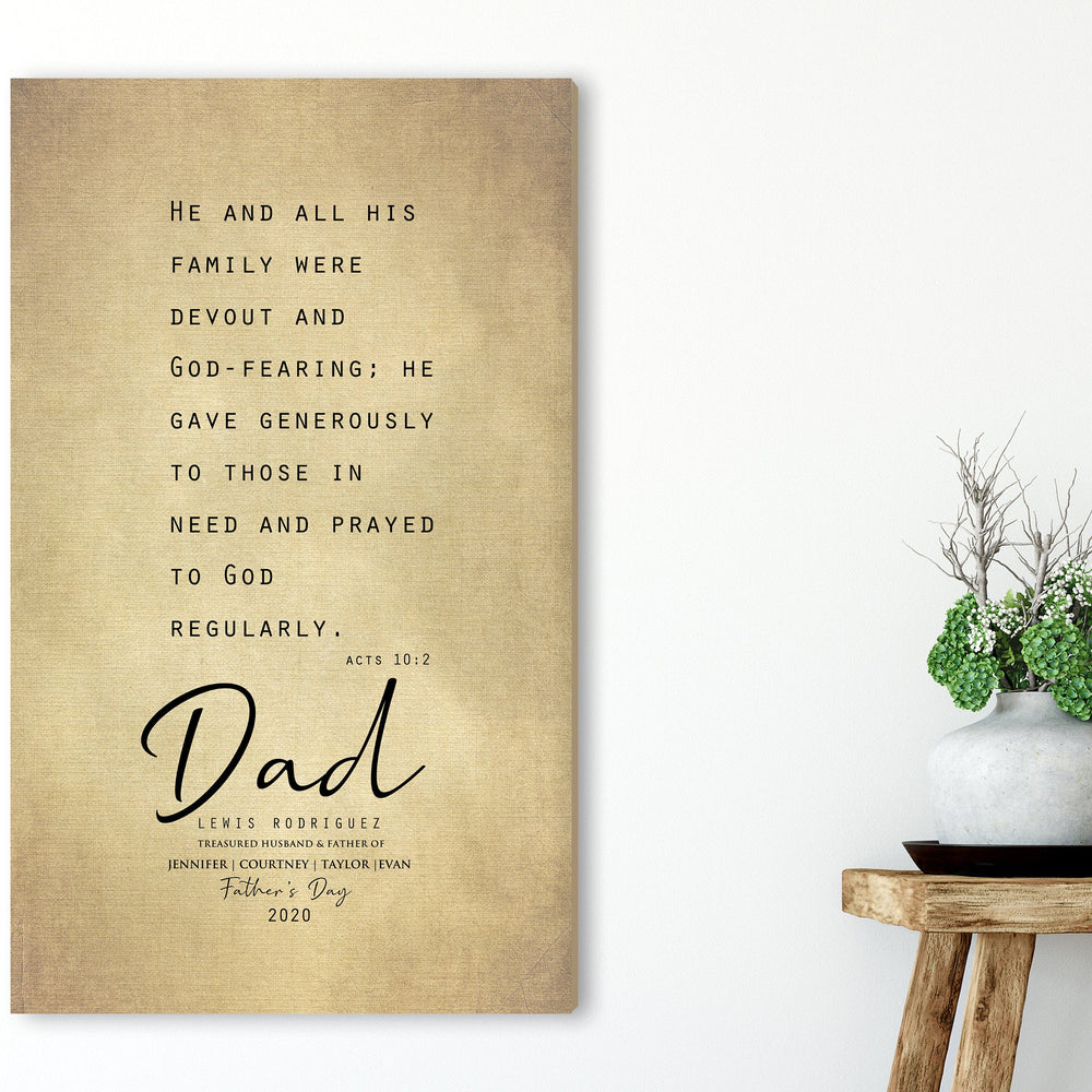 
                  
                    Personalized Father's Day gift, Gift for Son, Personalized Gift for Husband, Acts 10:2, Husband Gift, for dad from kids, Father's day Gift
                  
                