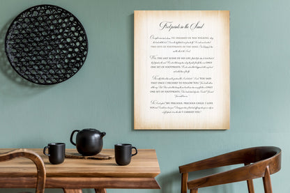 Footprints poem on wood, view 6