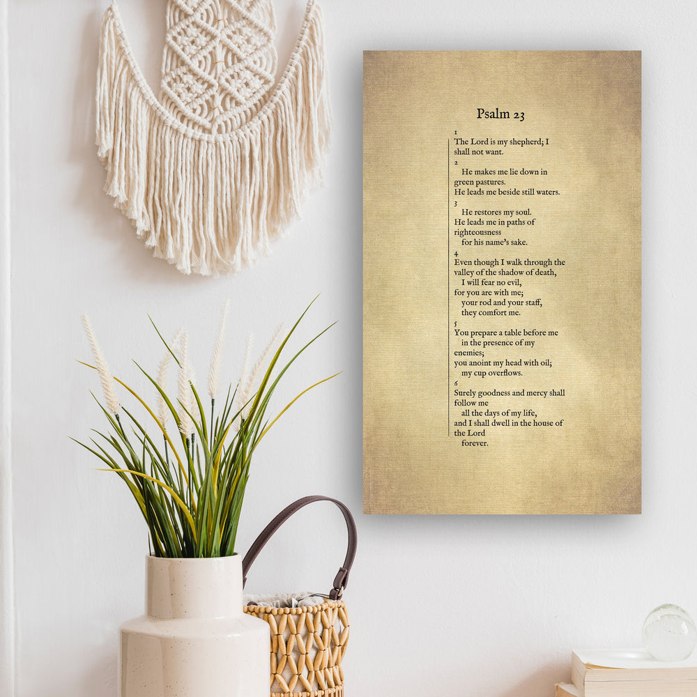 
                  
                    Psalm 23 Antiqued Canvas Wall Art
                  
                