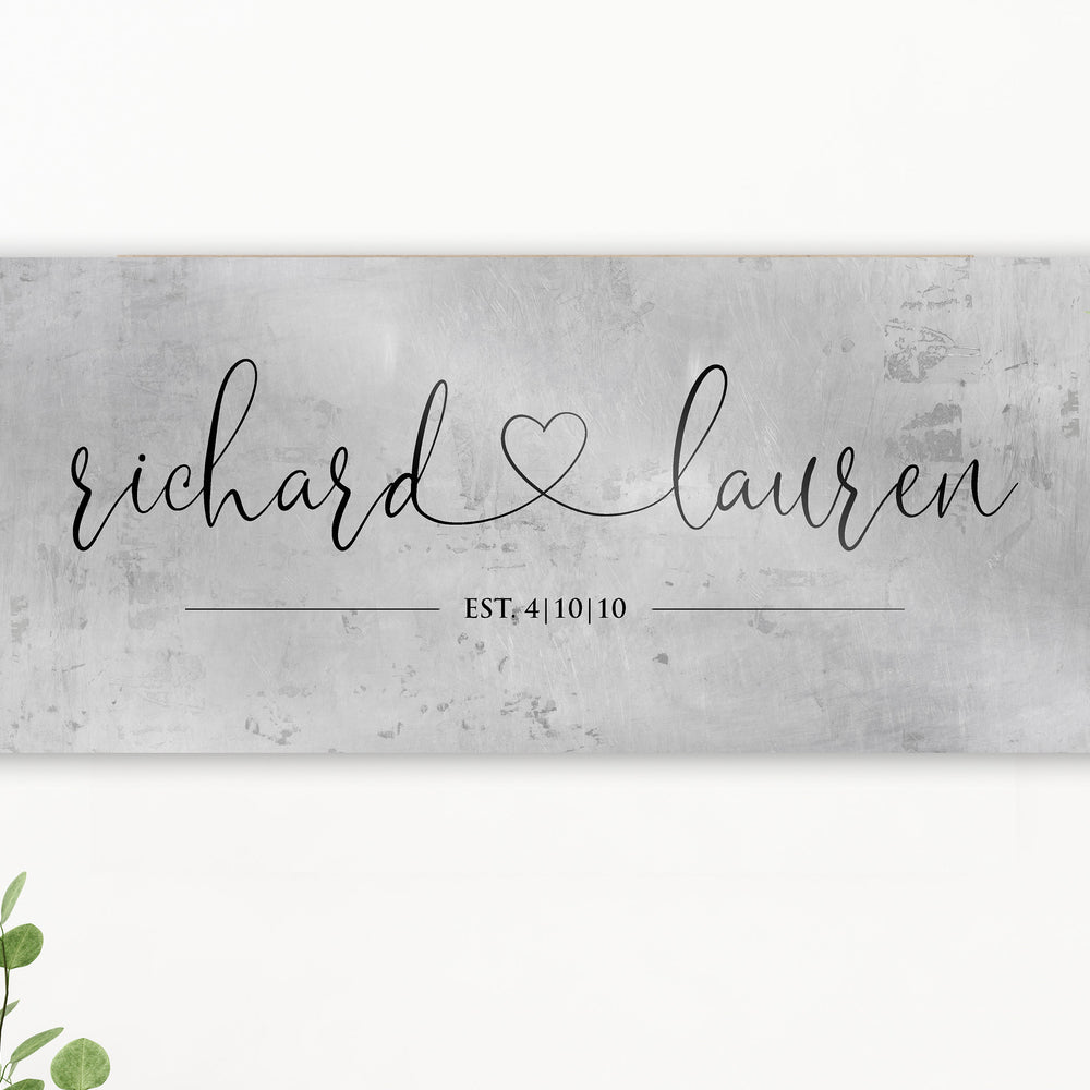 
                  
                    Rustic Heart Name Sign on Tin
                  
                