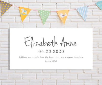 Personalized Christian baby name sign for the nursery, view 3