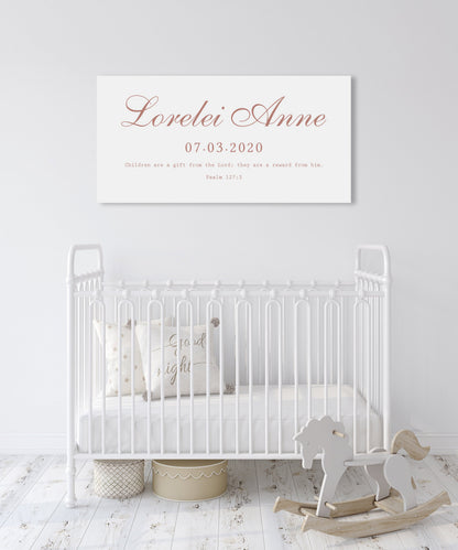 Personalized Christian baby name sign for the nursery, view 6