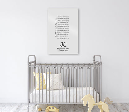 Twinkle Twinkle Little Star personalized baby name plaque, view 2