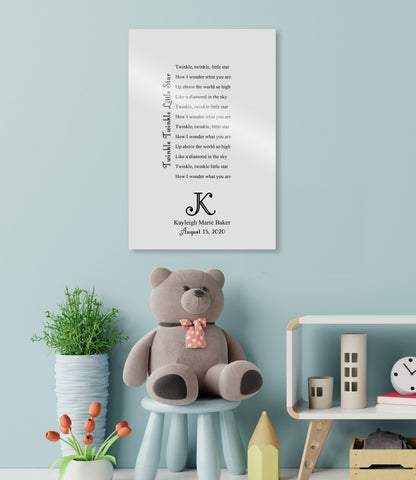 Personalized baby name sign with lullaby lyrics, view 7