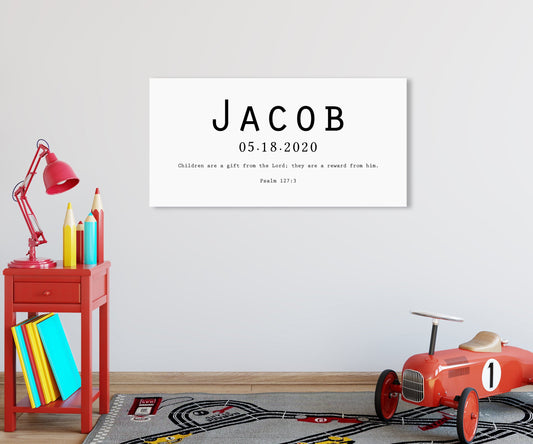 Personalized Baby Name Sign, Custom Name Sign, Christian Gift for New Mom, Gift for New Parents, Custom Nursery Decor, Name Sign, New Baby