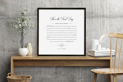 Framed song lyrics on paper, 1st anniversary gift, view 8