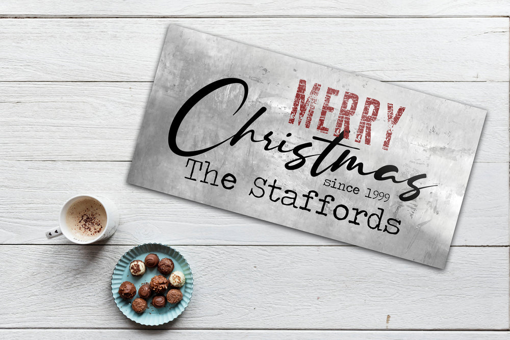 Rustic Holiday Sign, Chirstmas wall decor, Personalized Holiday Sign, Establsihed Sign, Family Sign, Name Sign, Christmas Wall decor, Art