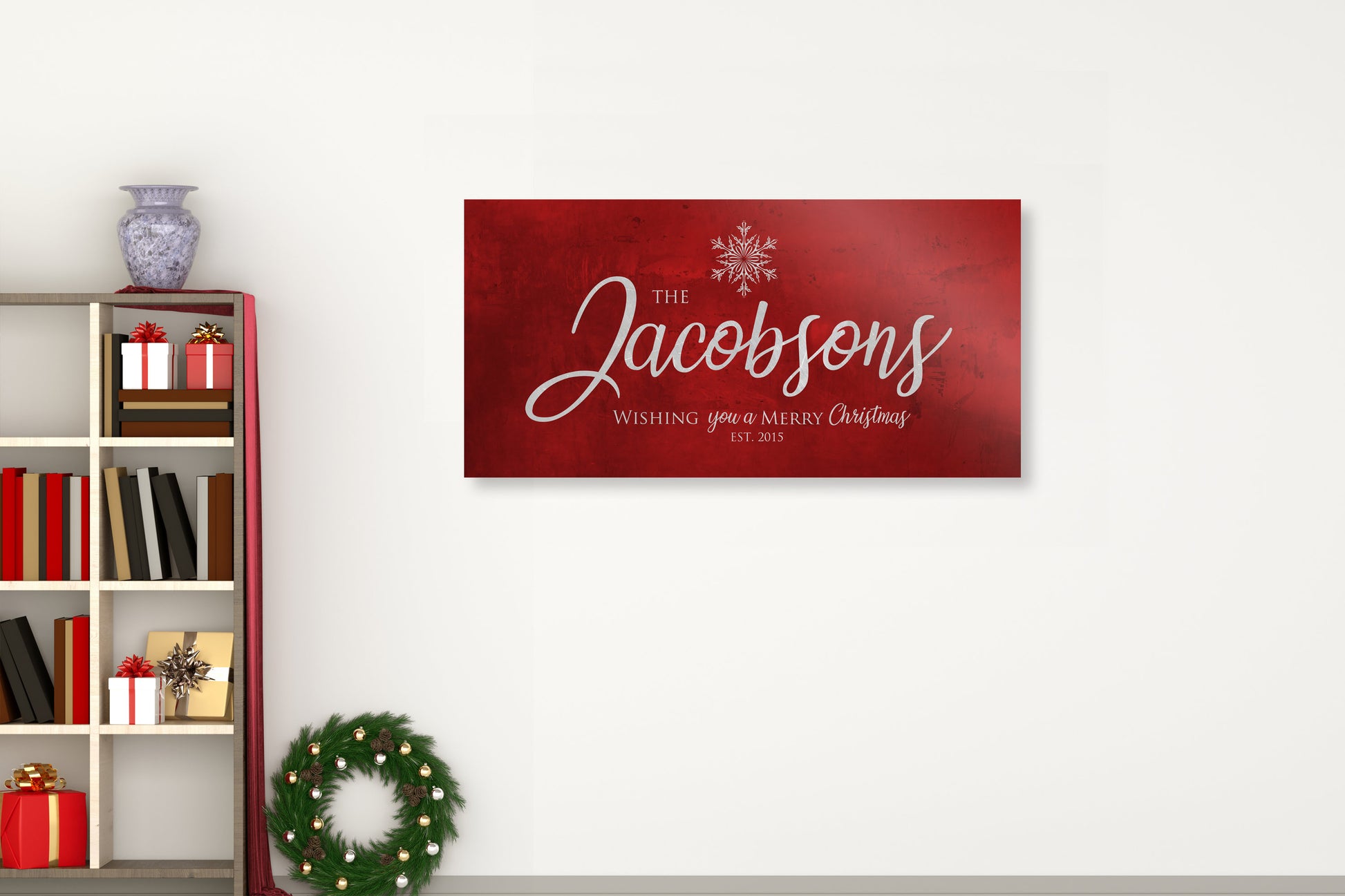 Snowflake Christmas Sign, Christmas  wall decor, Personalized Holiday Sign, Establsihed Sign, Family Sign, Name Sign, Merry Christmas Sign