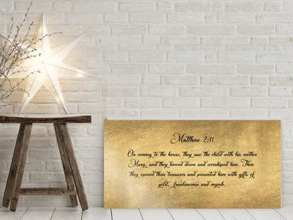 Christmas Scripture, Sign, Rustic Holiday Sign, Matthew 2:11, Christmas Sign, Christmas wall, Holiday Sign,  Christmas decor, Christmas Gift
