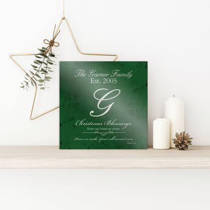 Merry Christmas Sign, Family Gift, Christmas Sign, Holiday Wall Decor, Green Christmas Decor, Christmas, Established Sign, Last Name, Sign