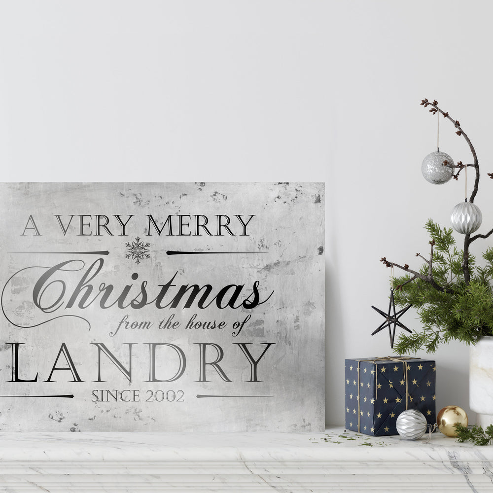 
                  
                    Personalize Holiday Sign, Family Sign, Christmas Sign Farmhouse, Est. sign, Metal Christmas Sign, Rustic, Large Christmas Sign, Silver
                  
                