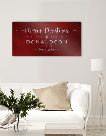 Family Christmas Sign, Christmas, decor, heart name, Personalized Holiday Sign, Establsihed Sign, with Name, Name Sign, Merry Christmas Sign