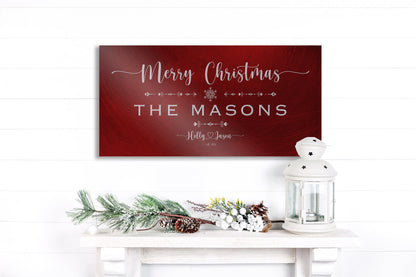Family Christmas Sign, Christmas, decor, heart name, Personalized Holiday Sign, Establsihed Sign, with Name, Name Sign, Merry Christmas Sign