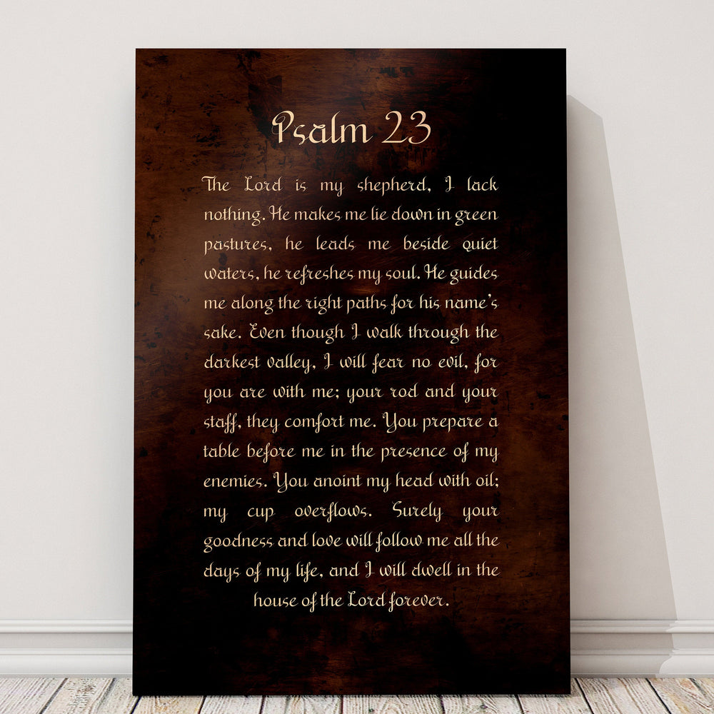 
                  
                    Psalm 23, Christian Gift, Burnished Bronze, Metal Print, Gift,  for him, for her, Pastor Gift, Christian Gift, Scriptures, Sign, Bible Art
                  
                