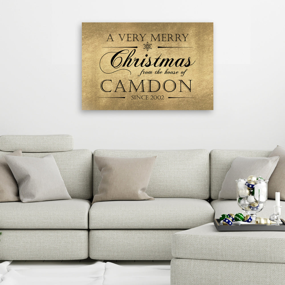 
                  
                    Personalize Holiday Sign, Family Sign, Family Christmas Sign, Christmas wall decor, Established sign, Christmas Gift, Rustic Gold, Name Sign
                  
                