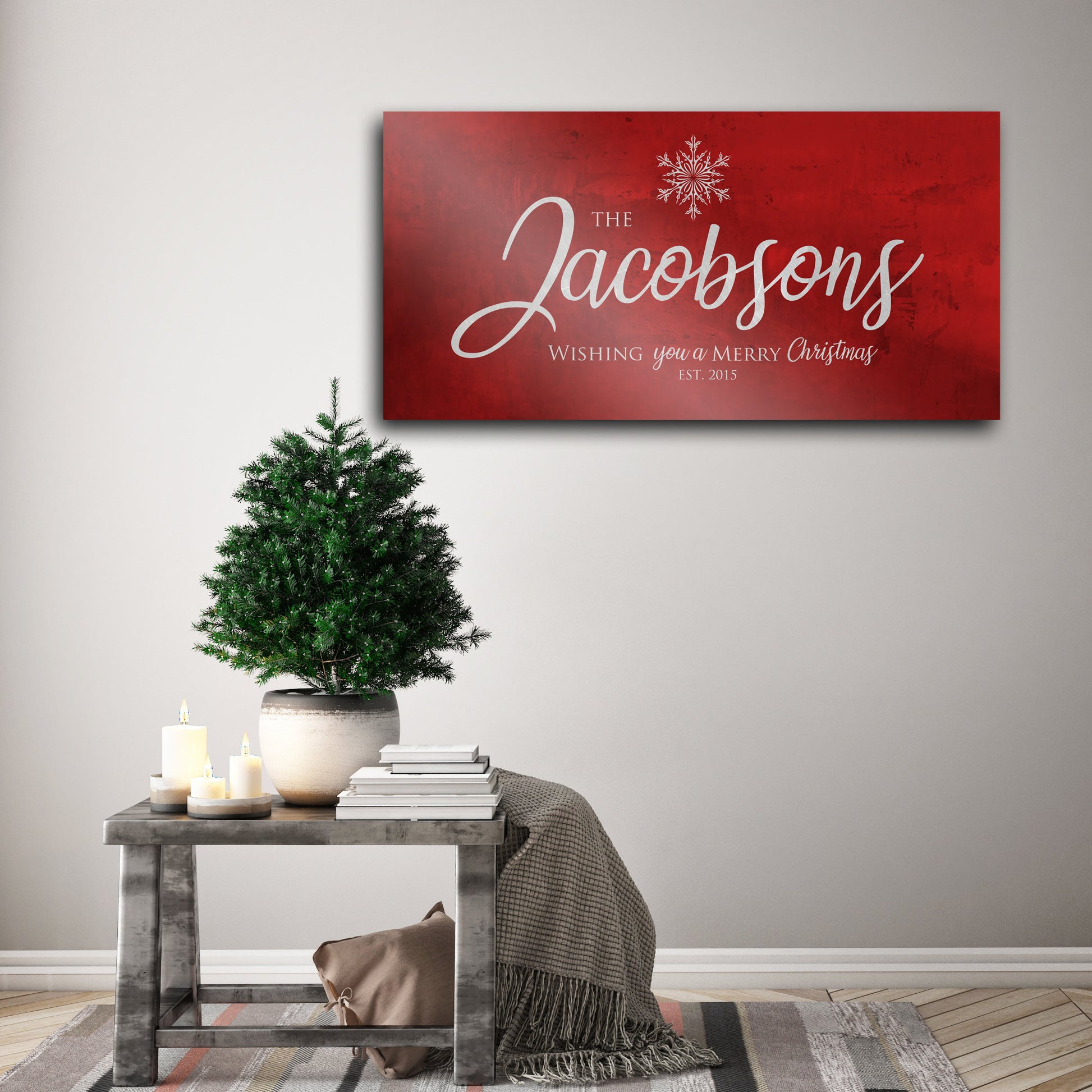 Snowflake Christmas Sign, Christmas  wall decor, Personalized Holiday Sign, Establsihed Sign, Family Sign, Name Sign, Merry Christmas Sign