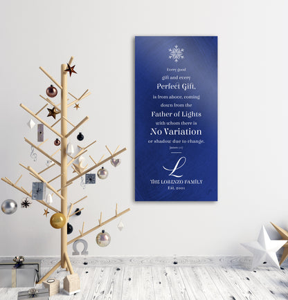 Christian Christmas Sign, James 1:17, Christmas Bible Verse Art, Personalize, Christian Christmas Decor, Sign, Christmas Scripture Sign, art