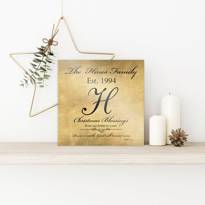 Christmas Blessings, Sign, Sign With Sripture, Holiday Wall Decor, Christmas Gift, Last Name Sign, Established Sign, Merry Christmas Sign